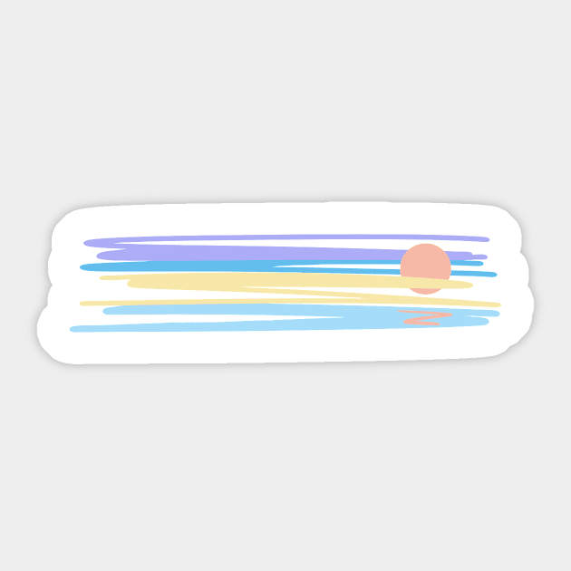 Retro Sunset Rays Sticker by Vanphirst